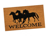Coir Welcome Mat - Running Horses